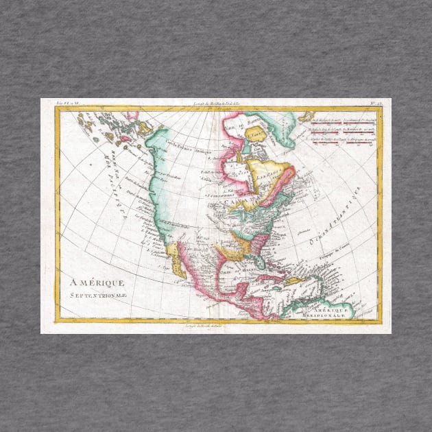 Vintage Map of North America (1780) by Bravuramedia